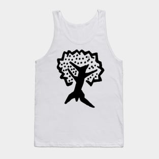 Black and White Apple Tree Doodle Art Tank Top